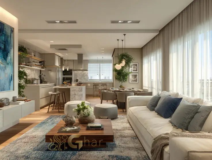 Sala de apartamento na Zona Norte de São Paulo com boa iluminação