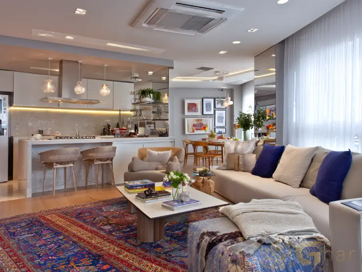 Sala de estar em apartamento de 2 dormitórios no Tucuruvi Zona Norte de São Paulo