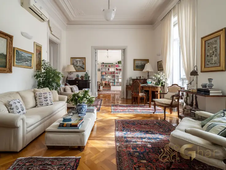 Sala clássica em imóvel na Zona Norte de São Paulo com espaço confortável