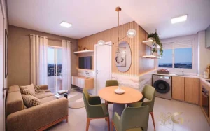 Sala de estar do apartamento decorado do Spazio Tucuruvi no bairro Tucuruvi em São Paulo