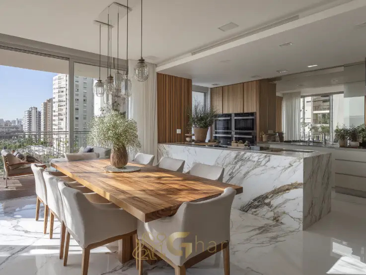 Sala de jantar em apartamento de 2 dormitórios no Jardim São Paulo Zona Norte SP