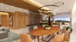 Sala de jantar do apartamento Palmas Residencial no bairro Tremembé em São Paulo