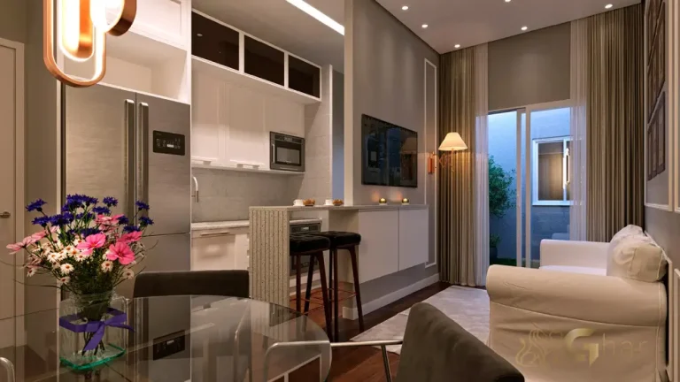 Sala de jantar do apartamento do Place Station Parada Inglesa na Parada Inglesa em São Paulo