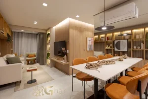 Sala de jantar em apartamento com lazer em condomínio no Jardim São Paulo São Paulo