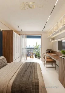 Apartamento studio decorado em condomínio residencial no Santana Zona Norte de São Paulo