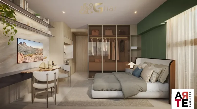 Studio decorado em condomínio com apartamentos no Paraíso São Paulo