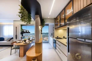 Varanda de apartamento decorado em condomínio residencial no Tucuruvi Zona Norte de São Paulo