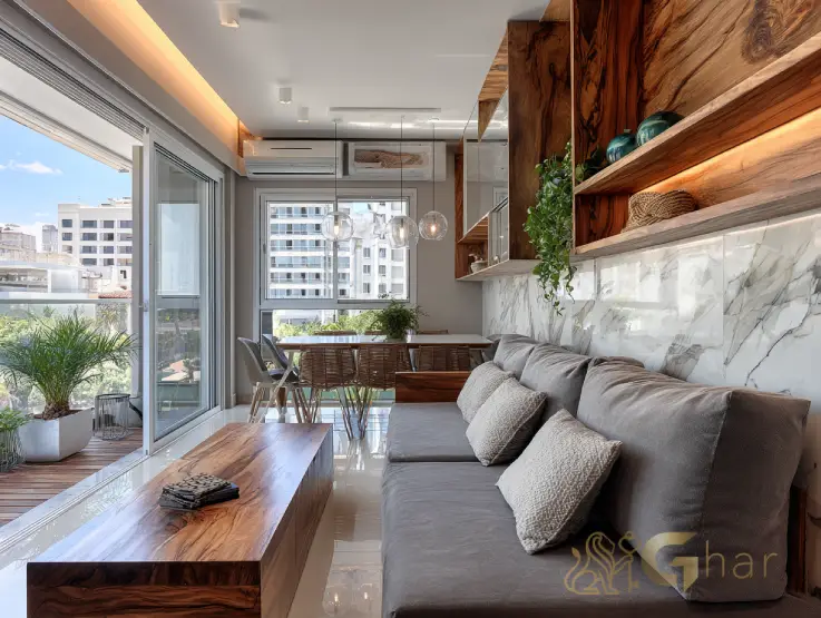 Varanda de apartamento na Zona Norte de São Paulo