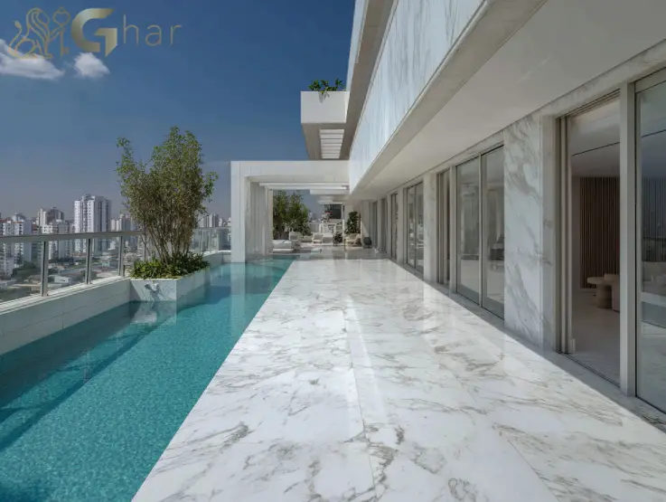 Varanda de cobertura no Tucuruvi com vista urbana na Zona Norte de São Paulo