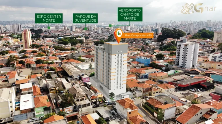 Vista aérea da região com apartamentos na Parada Inglesa São Paulo