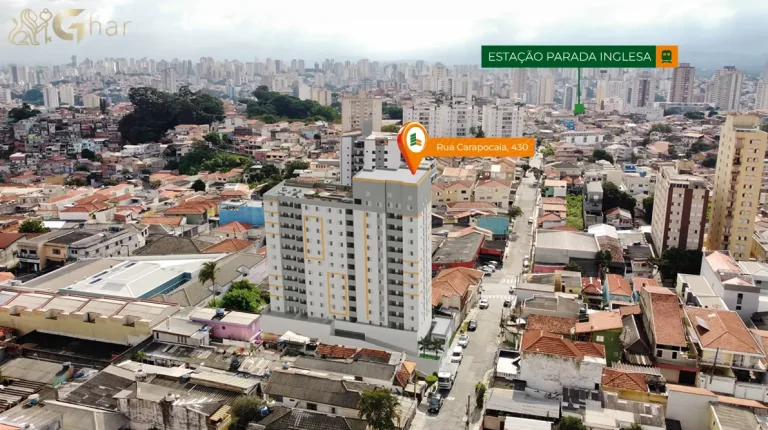Vista aérea de condomínio residencial na Parada Inglesa Zona Norte de São Paulo