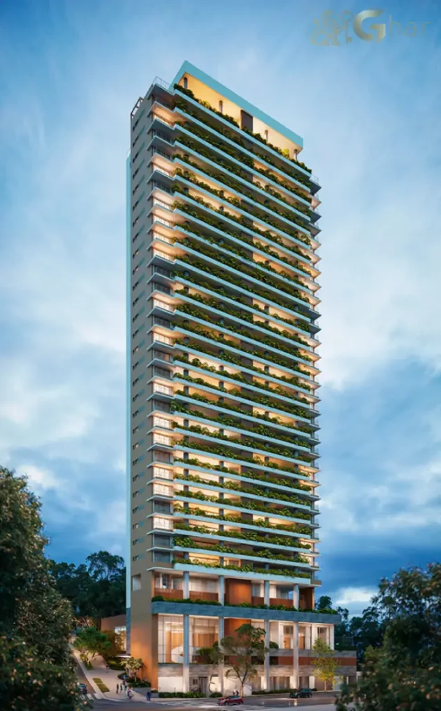 Fachada de condomínio com apartamentos de luxo no Paraíso São Paulo