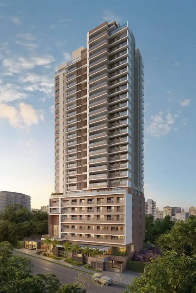 Fachada de condomínio residencial de alto padrão na Aclimação Zona Centro de São Paulo