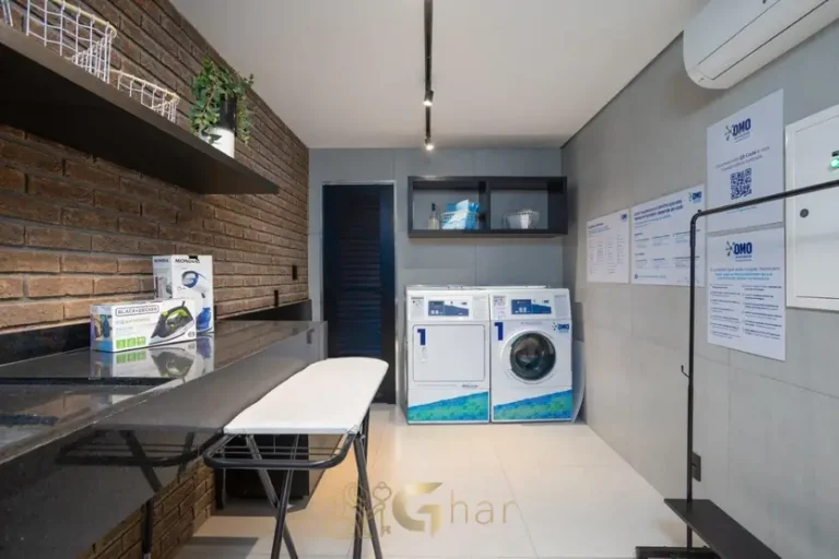 Lavanderia do condomínio Step Up Paraíso no bairro Paraíso em São Paulo