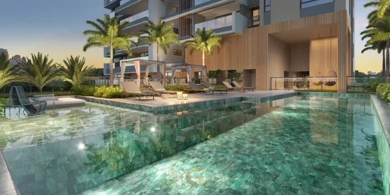 Piscina em condomínio com lazer completo em apartamentos na Aclimação São Paulo