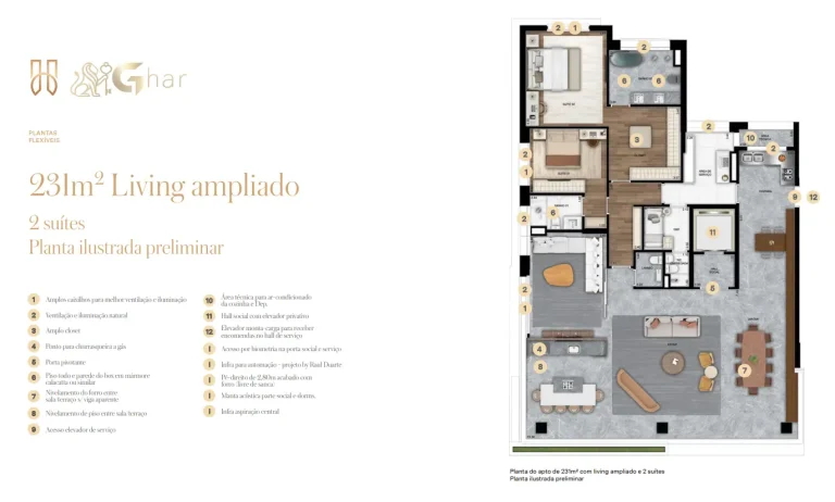 Planta de apartamentos com lazer no Ibirapuera São Paulo