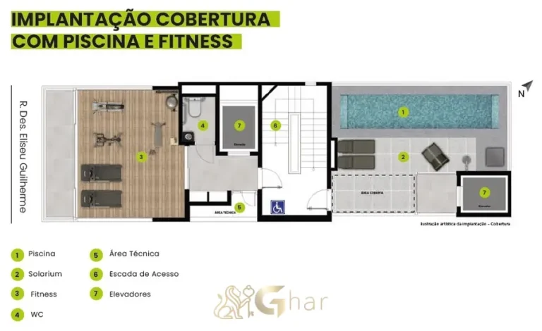 Planta da cobertura do condomínio Step Up Paraíso no bairro Paraíso