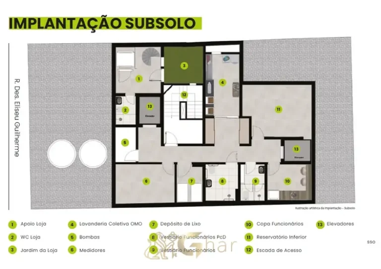 Planta de condomínio residencial no Paraíso Zona Sul de São Paulo