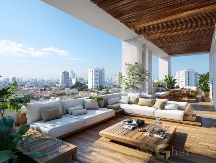 Varanda com vista linda em imóvel na Zona Norte de São Paulo