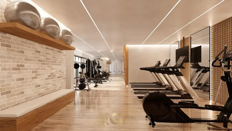 Academia com equipamentos de fitness em condomínio residencial no bairro do Brooklin, na Zona Sul de São Paulo