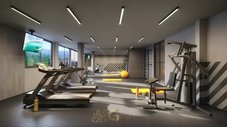 Academia com equipamentos de musculação em condomínio residencial no bairro da Bela Vista, no Centro de São Paulo