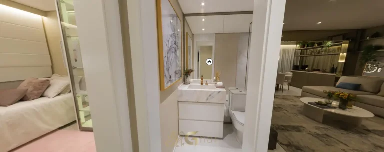 Banheiro social do apartamento decorado em apartamentos no bairro da Praça da Árvore, São Paulo