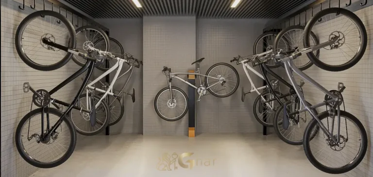Bicicletário organizado em apartamentos no Ibirapuera, São Paulo