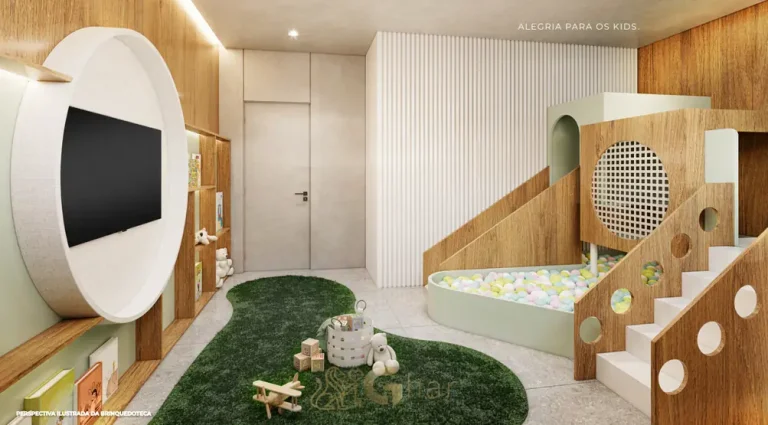 Brinquedoteca infantil em condomínio residencial no bairro do Brooklin, na Zona Sul de São Paulo