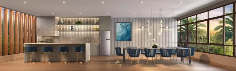 Espaço gourmet com churrasqueira em condomínio residencial no bairro da Vila Prudente, na Zona Leste de São Paulo