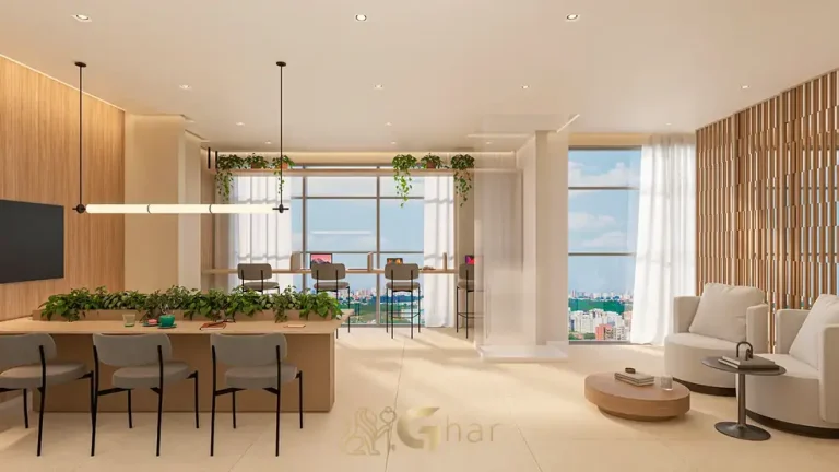 Coworking com estações de trabalho em condomínio residencial no bairro da Vila Mariana, na Zona Sul de São Paulo