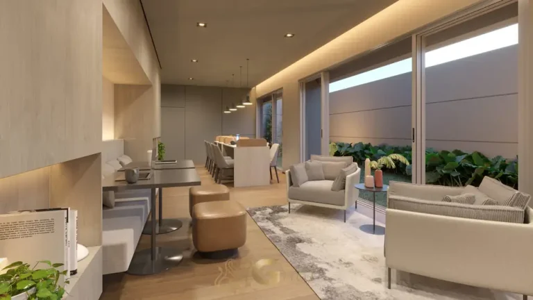 Coworking com estações individuais em condomínio residencial na Bela Vista, na Zona Central de São Paulo