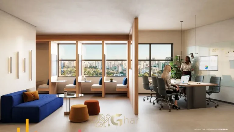 Coworking com estações individuais em apartamentos no bairro da Bela Vista, São Paulo