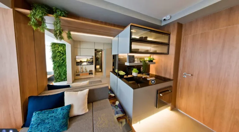 Cozinha americana do apartamento decorado em apartamentos no bairro do Paraíso, São Paulo