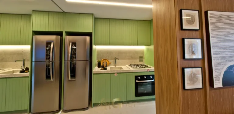 Cozinha americana do apartamento decorado em condomínio residencial no bairro do Tatuapé, na Zona Leste de São Paulo