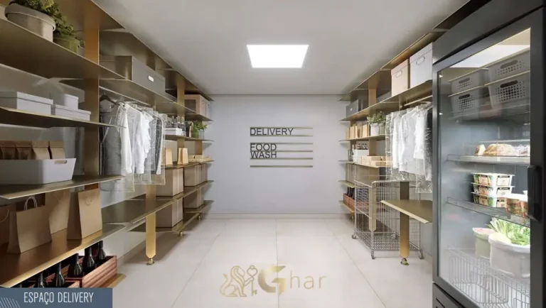 Espaço delivery organizado do condomínio Ária Higienópolis no bairro de Higienópolis, São Paulo