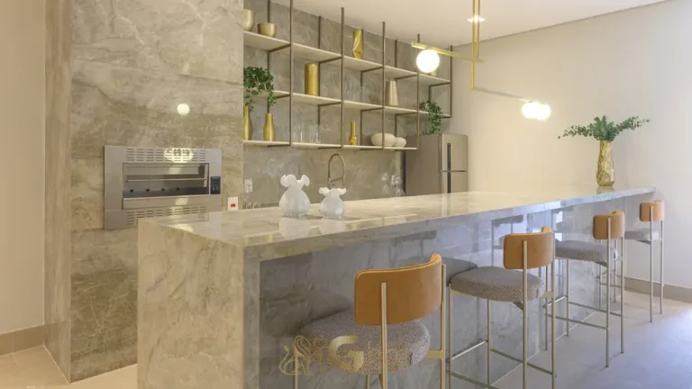Espaço gourmet equipado em condomínio residencial no bairro da Praça da Árvore, na Zona Sul de São Paulo