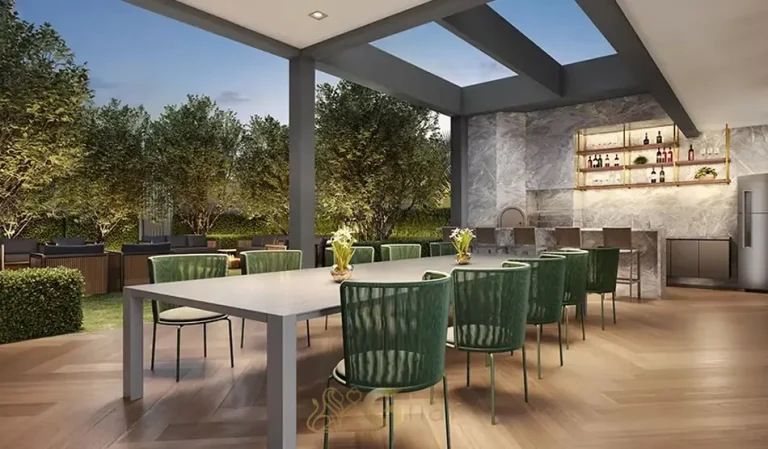 Espaço gourmet equipado em condomínio residencial no bairro do Butantã, na Zona Oeste de São Paulo