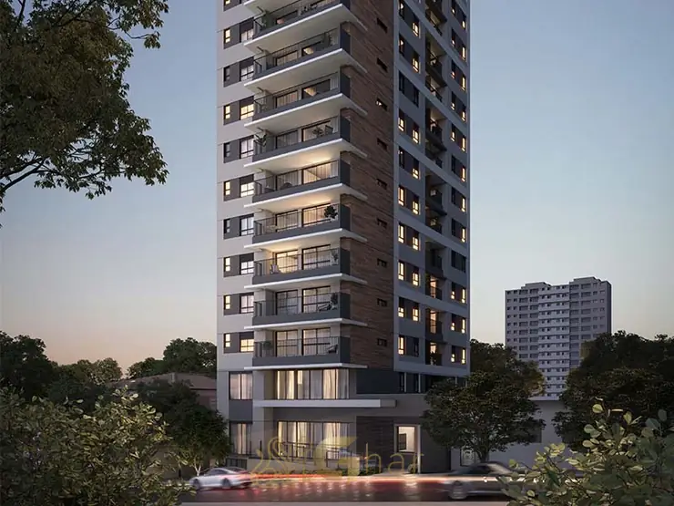 Fachada contemporânea em condomínio residencial no bairro do Paraíso, na Zona Sul de São Paulo