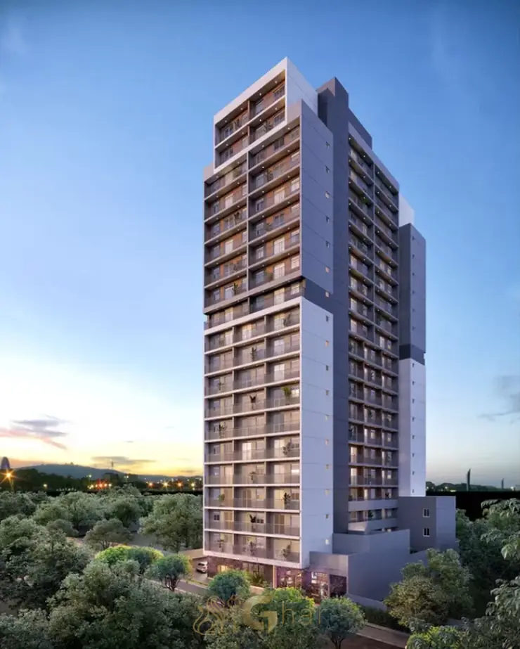 Fachada contemporânea em condomínio residencial no bairro da Vila Mariana, na Zona Sul de São Paulo