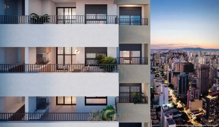 Fachada com varandas dos apartamentos em apartamentos no bairro do Alto do Ipiranga, São Paulo