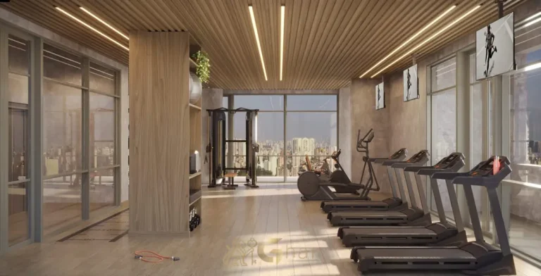 Espaço fitness com equipamentos de cardio do condomínio Moma Moema no bairro de Moema, São Paulo