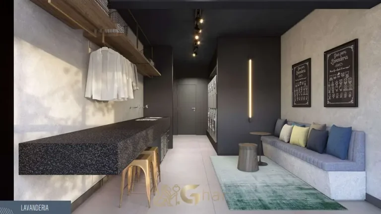Lavanderia compartilhada equipada em apartamentos em Higienópolis, São Paulo