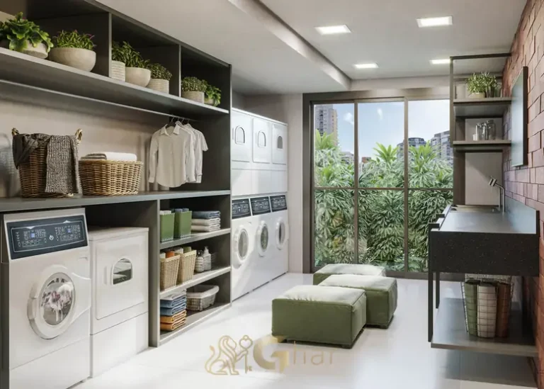 Lavanderia compartilhada equipada em apartamentos em Perdizes, São Paulo