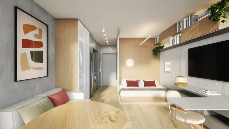 Living do studio em apartamentos em Pinheiros, São Paulo