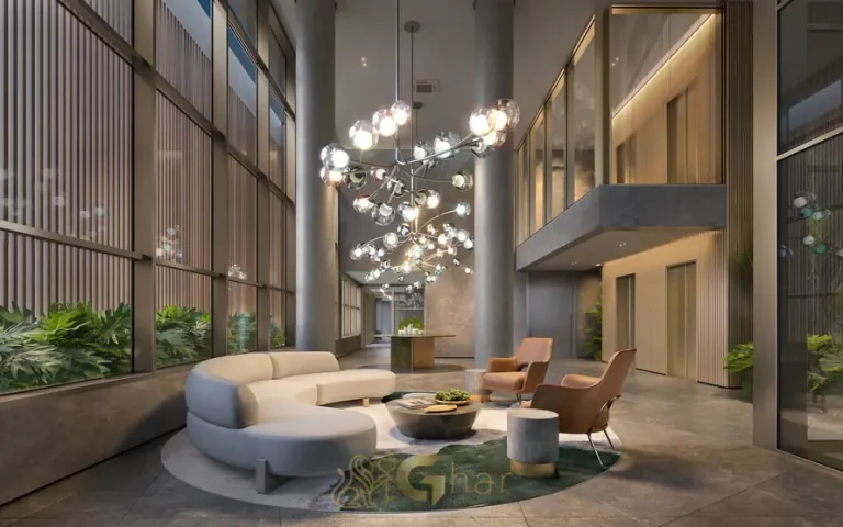 Lobby com design de Roberto Migotto em condomínio residencial de luxo na Vila Nova Conceição, na Zona Sul de São Paulo