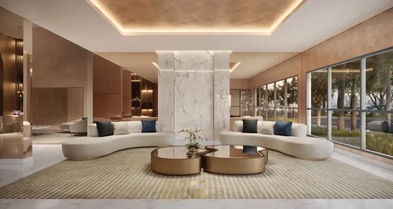 Lobby com design sofisticado em condomínio residencial no bairro da Praça da Árvore, na Zona Sul de São Paulo