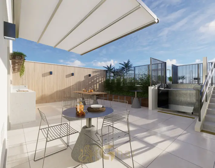 Lounge bar no rooftop do condomínio Seiza Paraíso no bairro do Paraíso em São Paulo