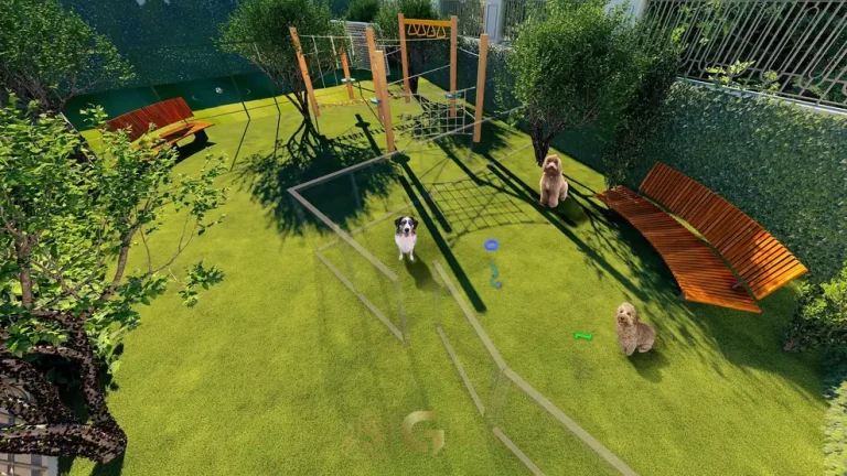 Pet place com campo gramado em apartamentos na Cidade Jardim, São Paulo