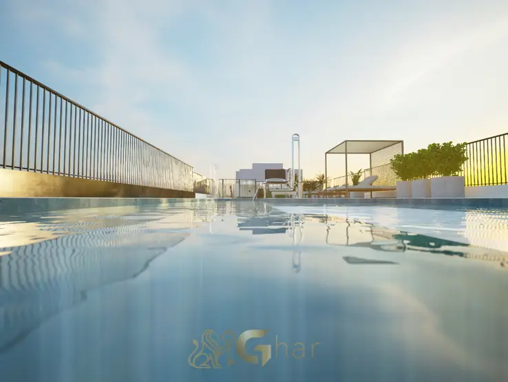 Piscina com borda infinita em studios no Paraíso, São Paulo