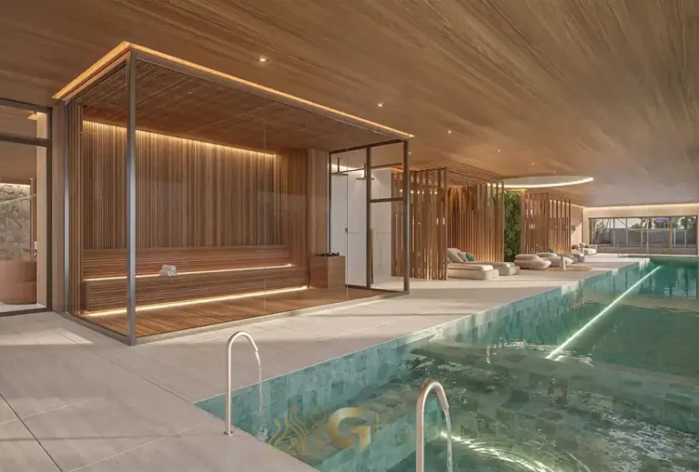 Piscina coberta com raia e sauna em apartamentos no bairro da Chácara Klabin, São Paulo